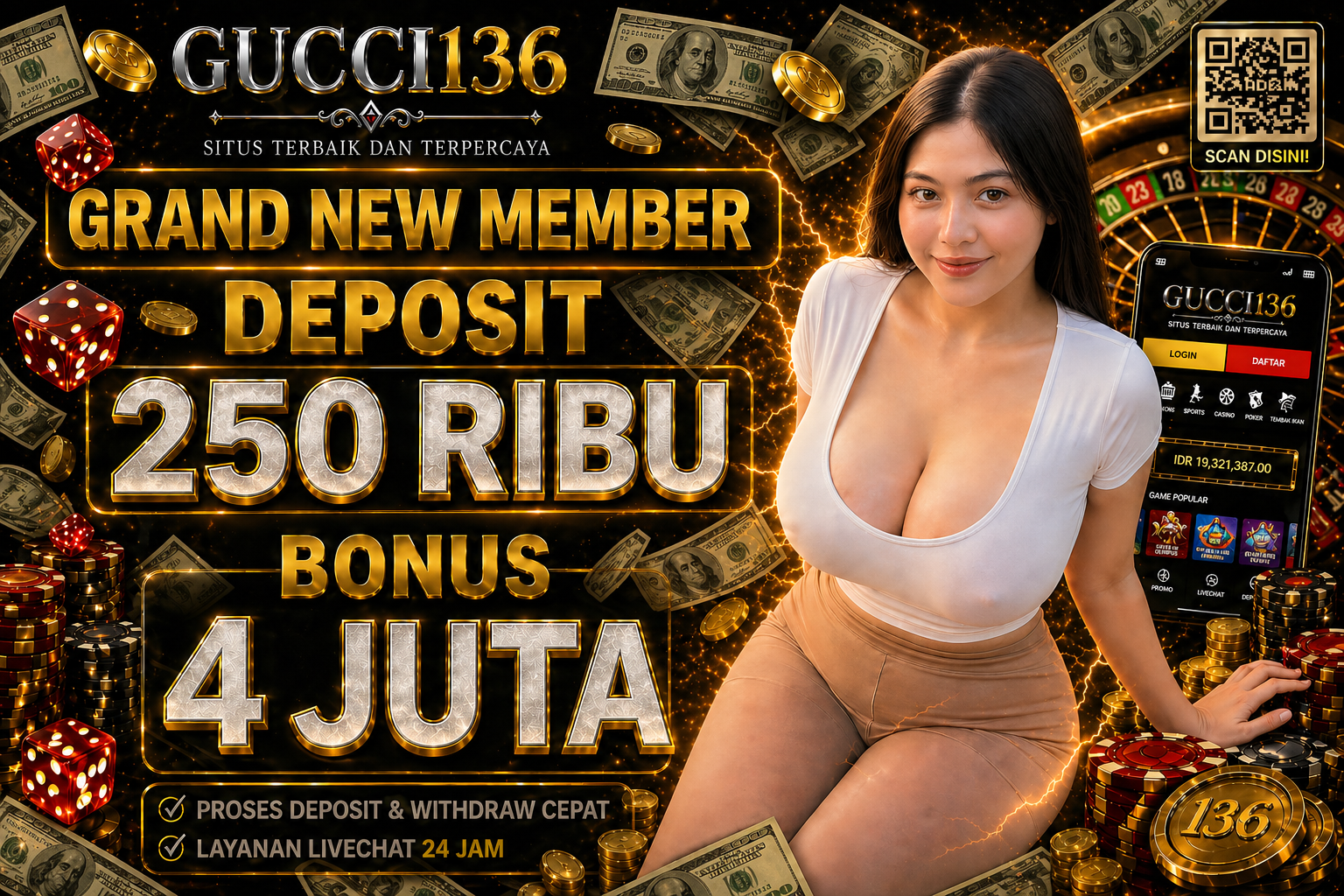 GUCCI136 : Link Agen Slot Gacor Resmi Terbaru Bonus New Member 100% promo