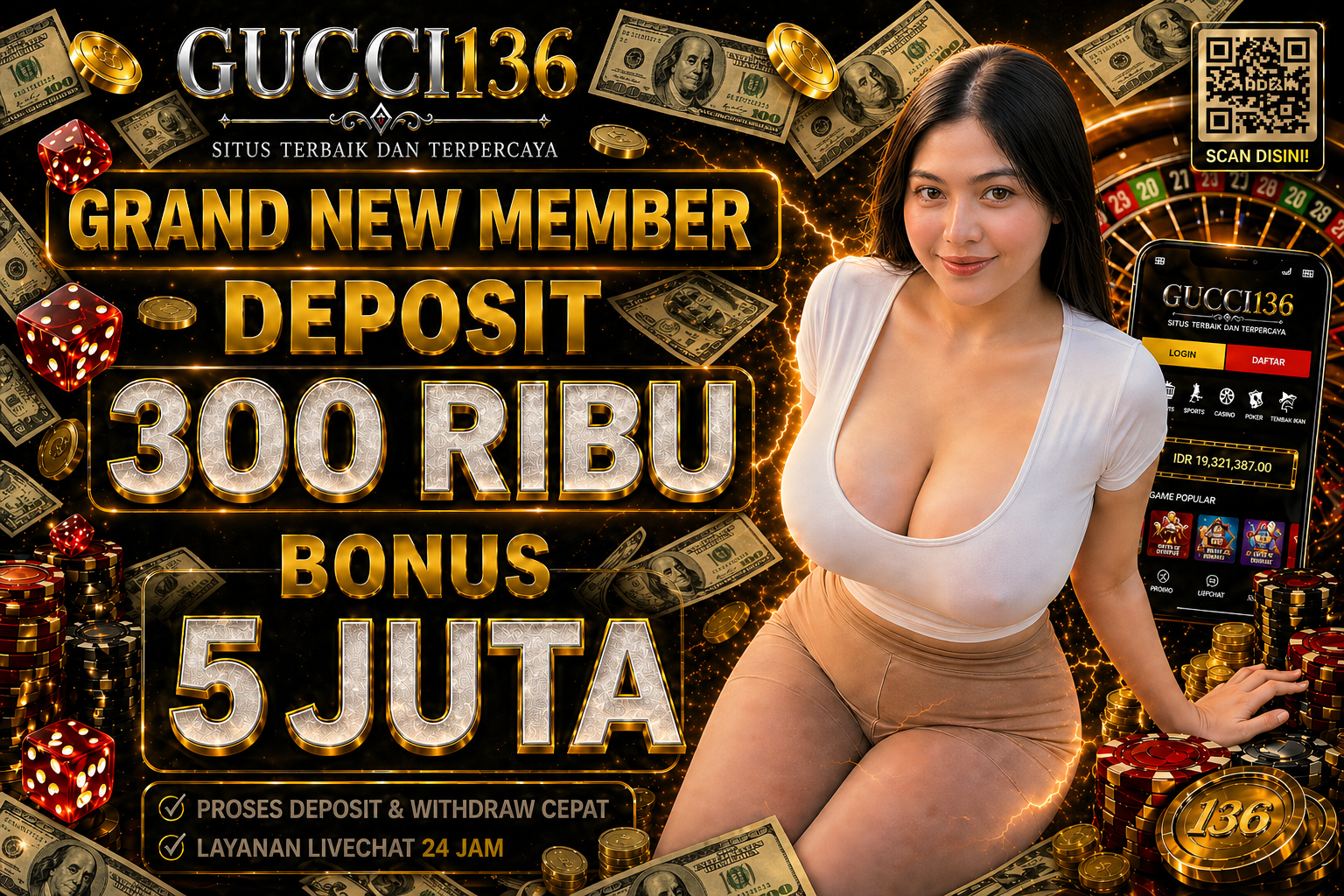 GUCCI136 : Link Agen Slot Gacor Resmi Terbaru Bonus New Member 100% promo