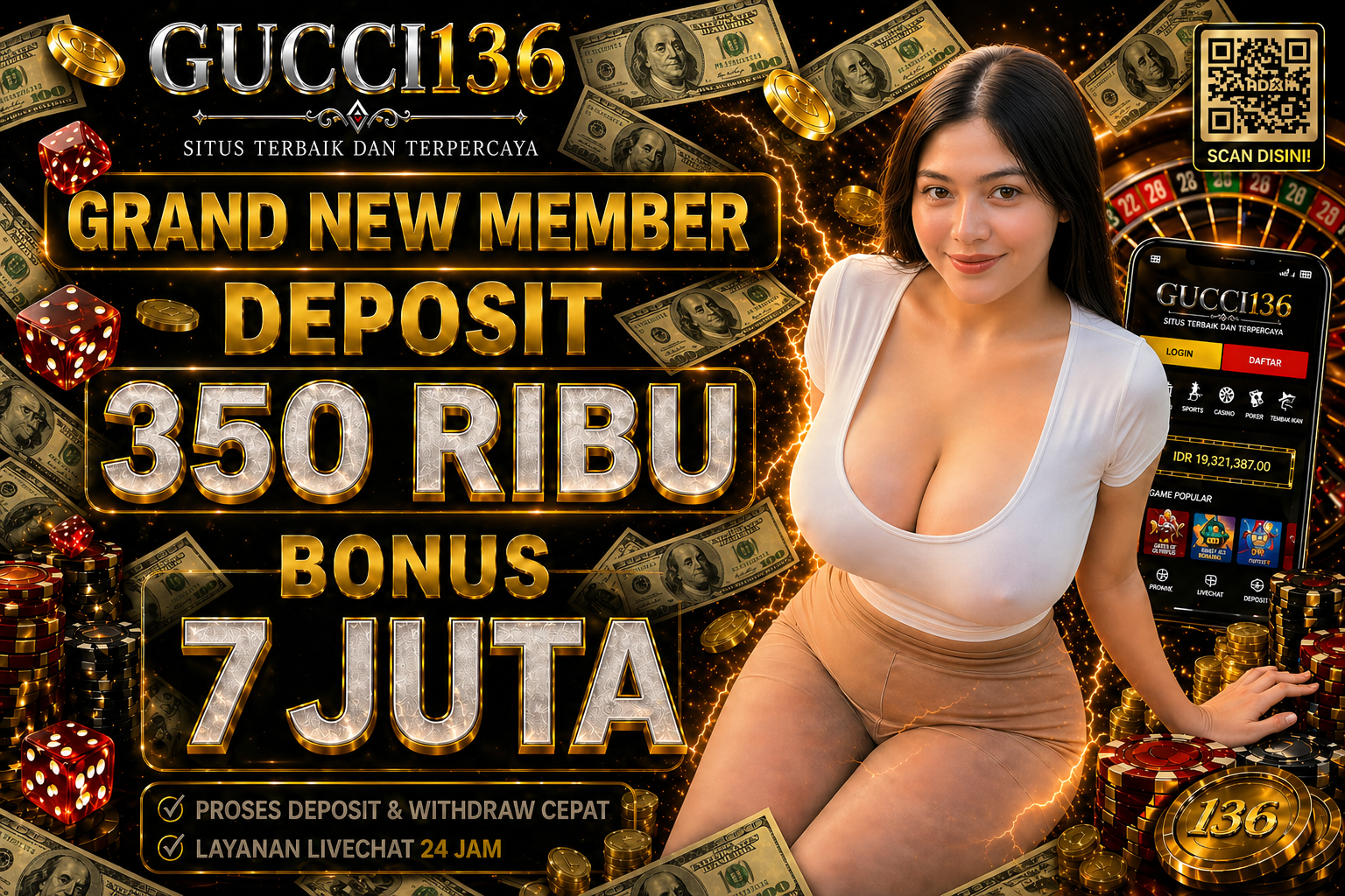 GUCCI136 : Link Agen Slot Gacor Resmi Terbaru Bonus New Member 100% promo