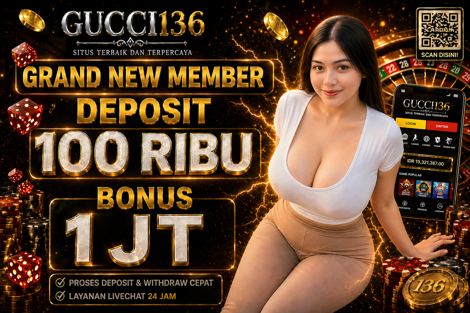 GUCCI136 : Link Agen Slot Gacor Resmi Terbaru Bonus New Member 100% promo